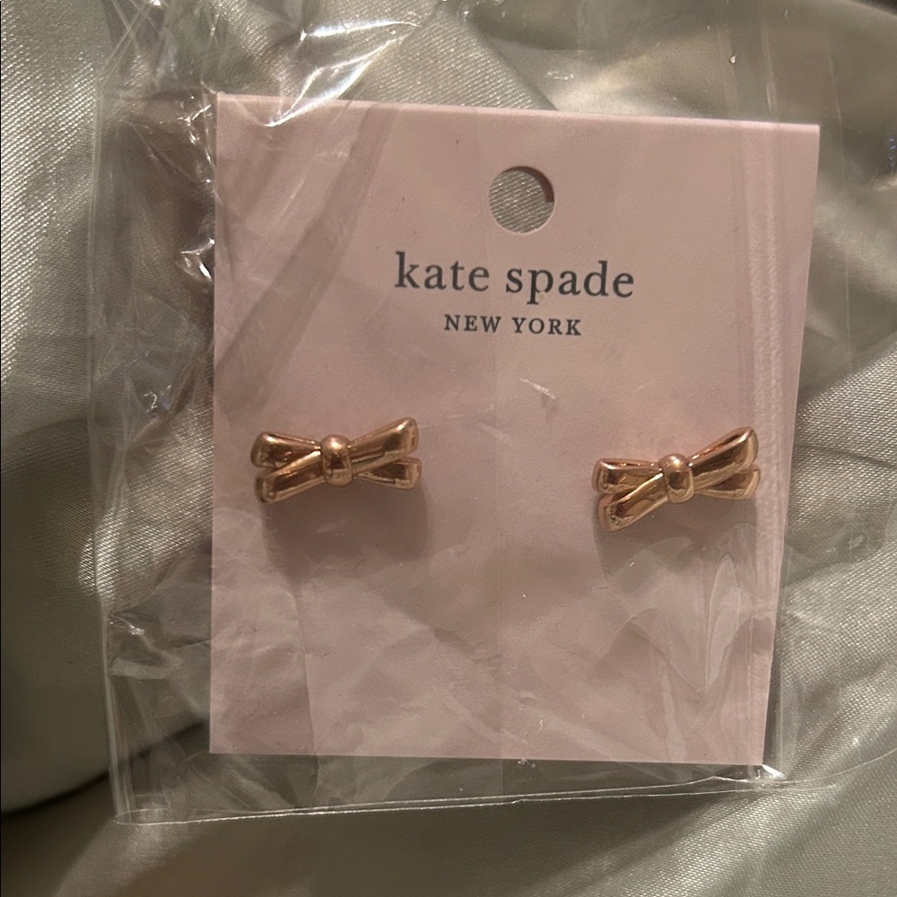 Kate Spade Rose Gold Bow Stud Earrings